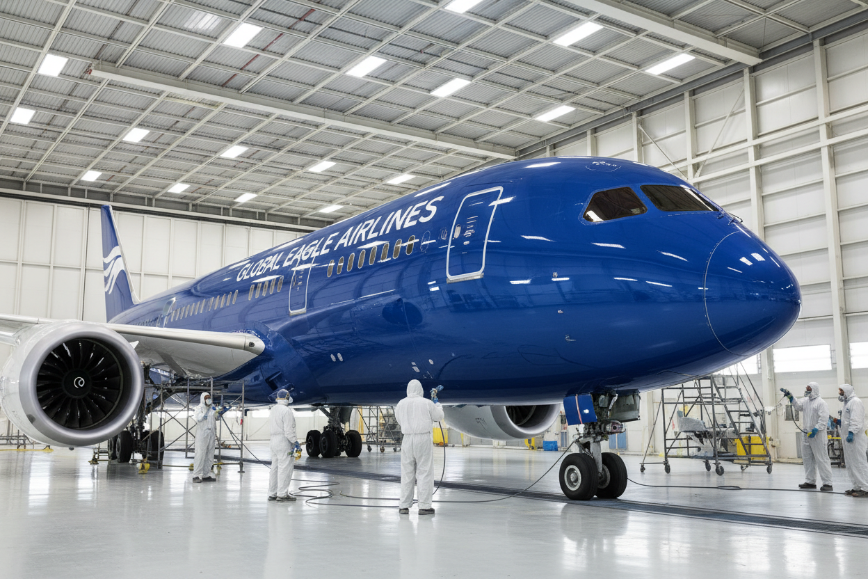 Acabados finales de pintura de aviones