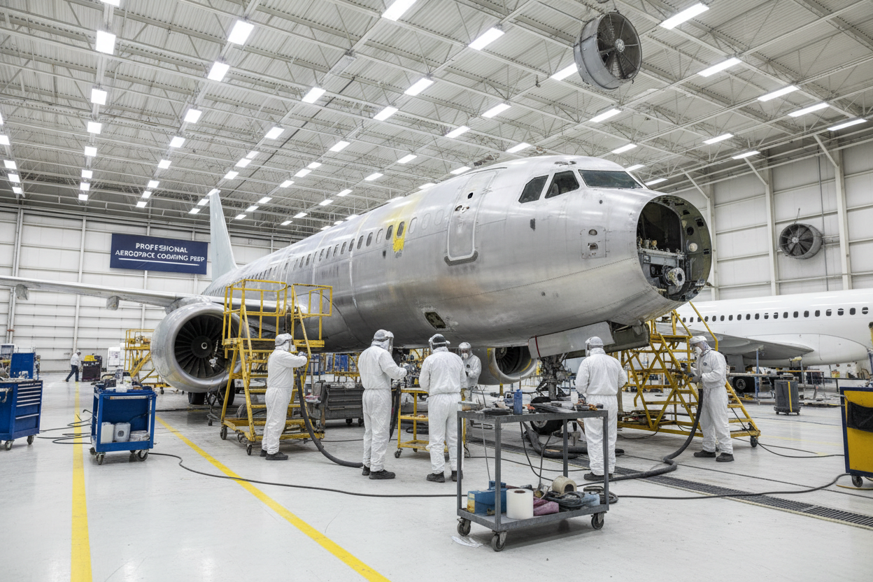 Preparación de superficie de aviones