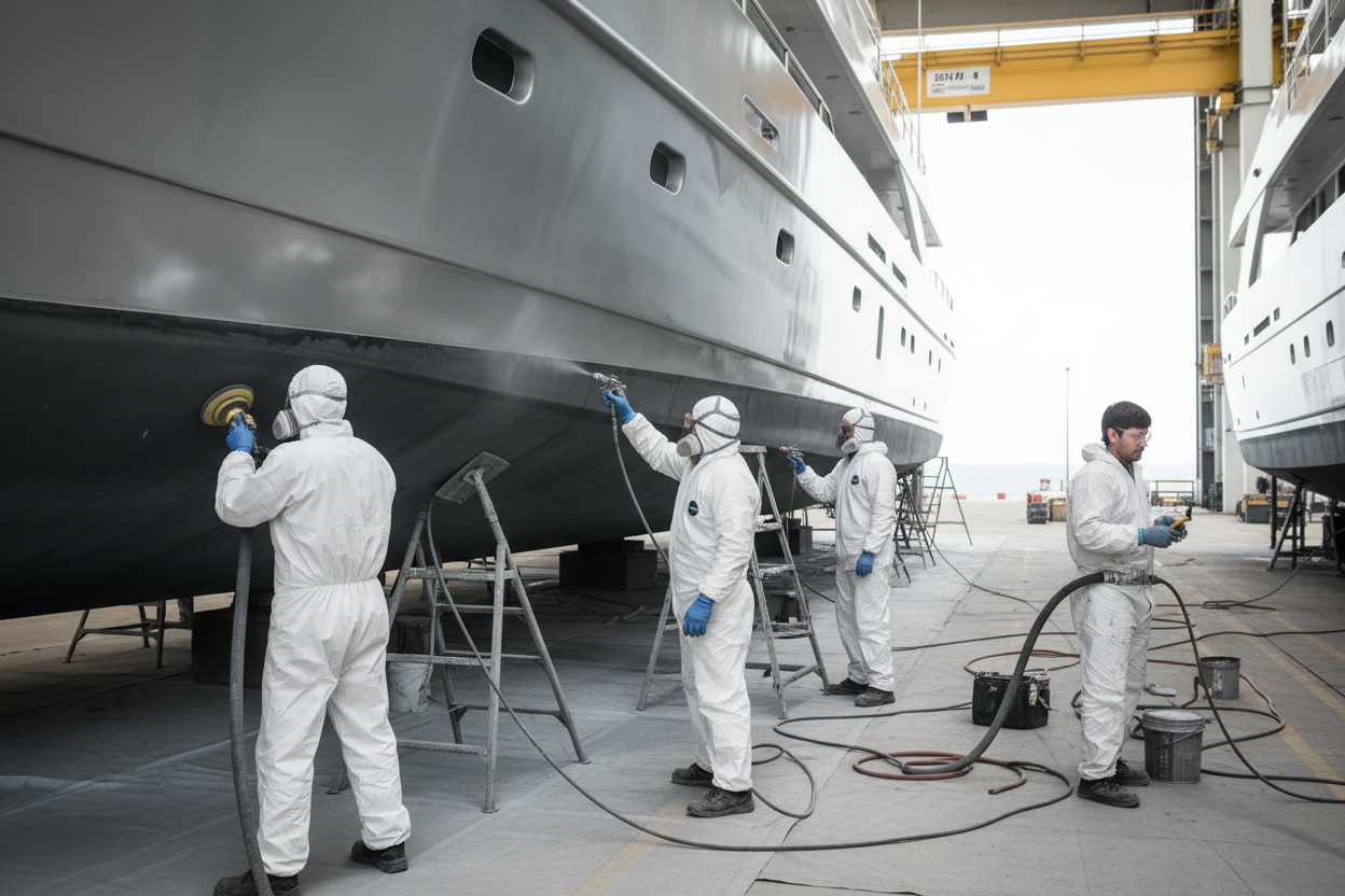 Preparación y base anticorrosiva para barcos